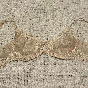Free People Lace Underwire Bra in Beige